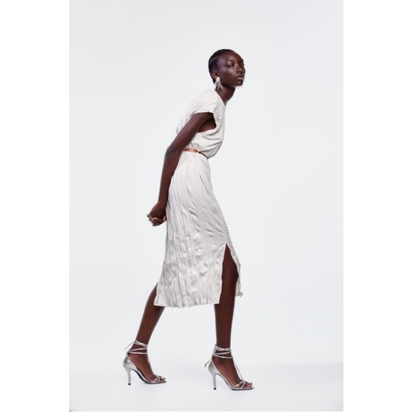 Zara crinkle effect midi dress - Picture 6 of 10